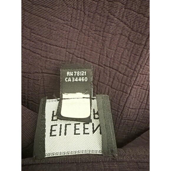 Eileen Fisher Textured Rayon & Silk Purple Blazer Size L Blouse With Pockets - Picture 9 of 13